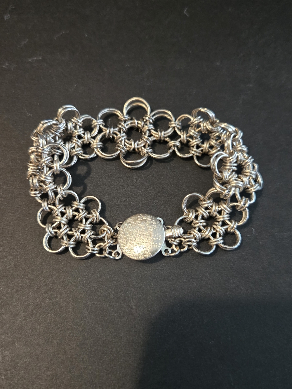 ✨ Handmade Chainmail Bracelet Silver-Tone